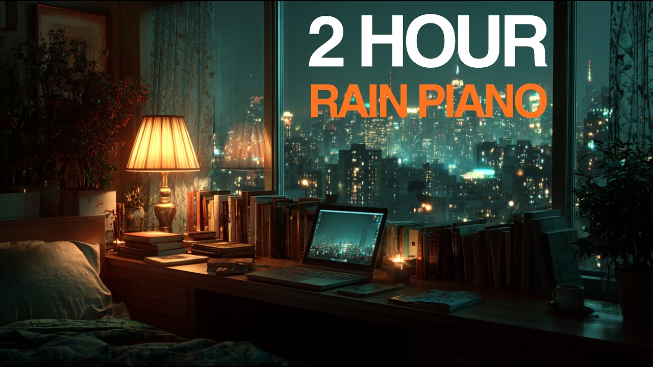 2 Hour Late Night Rain Piano 🌧️ Deep Focus Study Music | Relaxing Lo-fi Piano