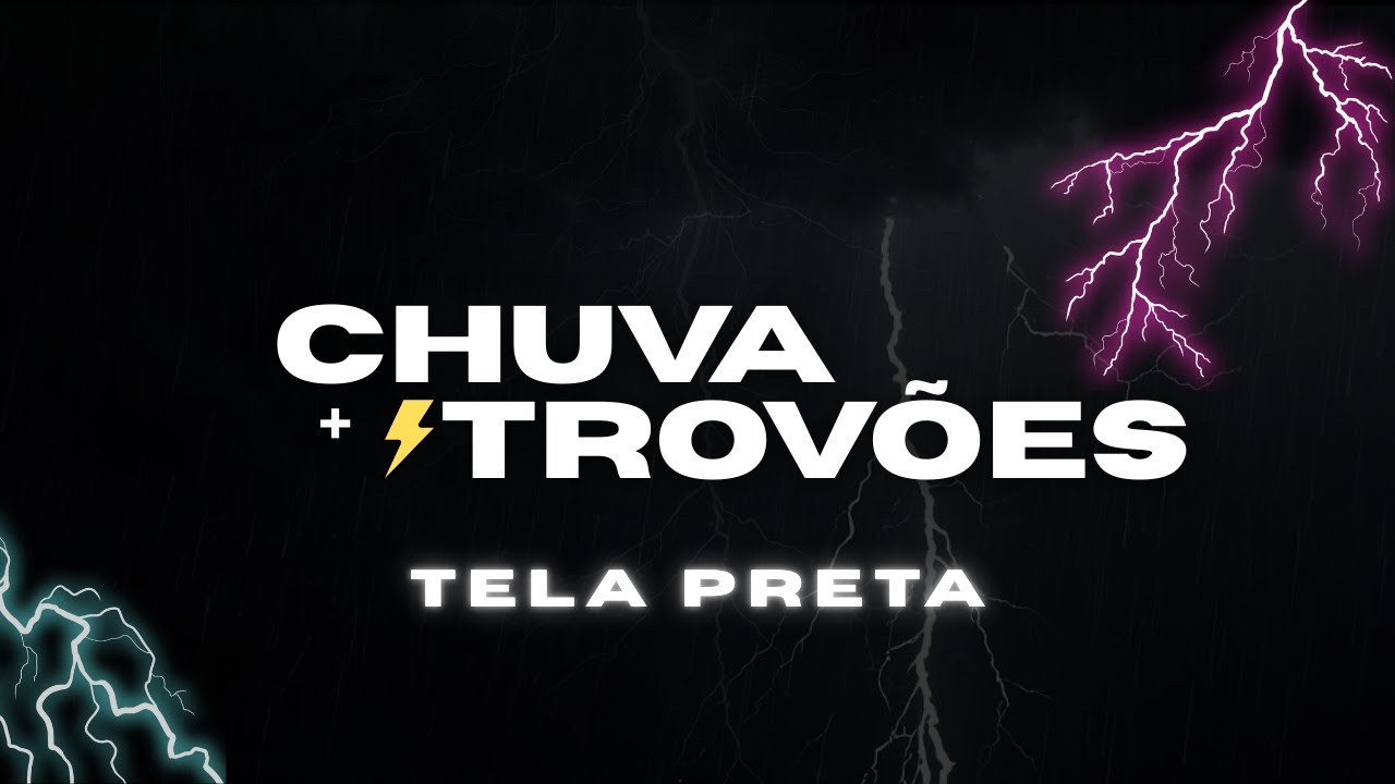 Chuva com Trovões⚡ para Dormir Profundamente | Tela Preta
