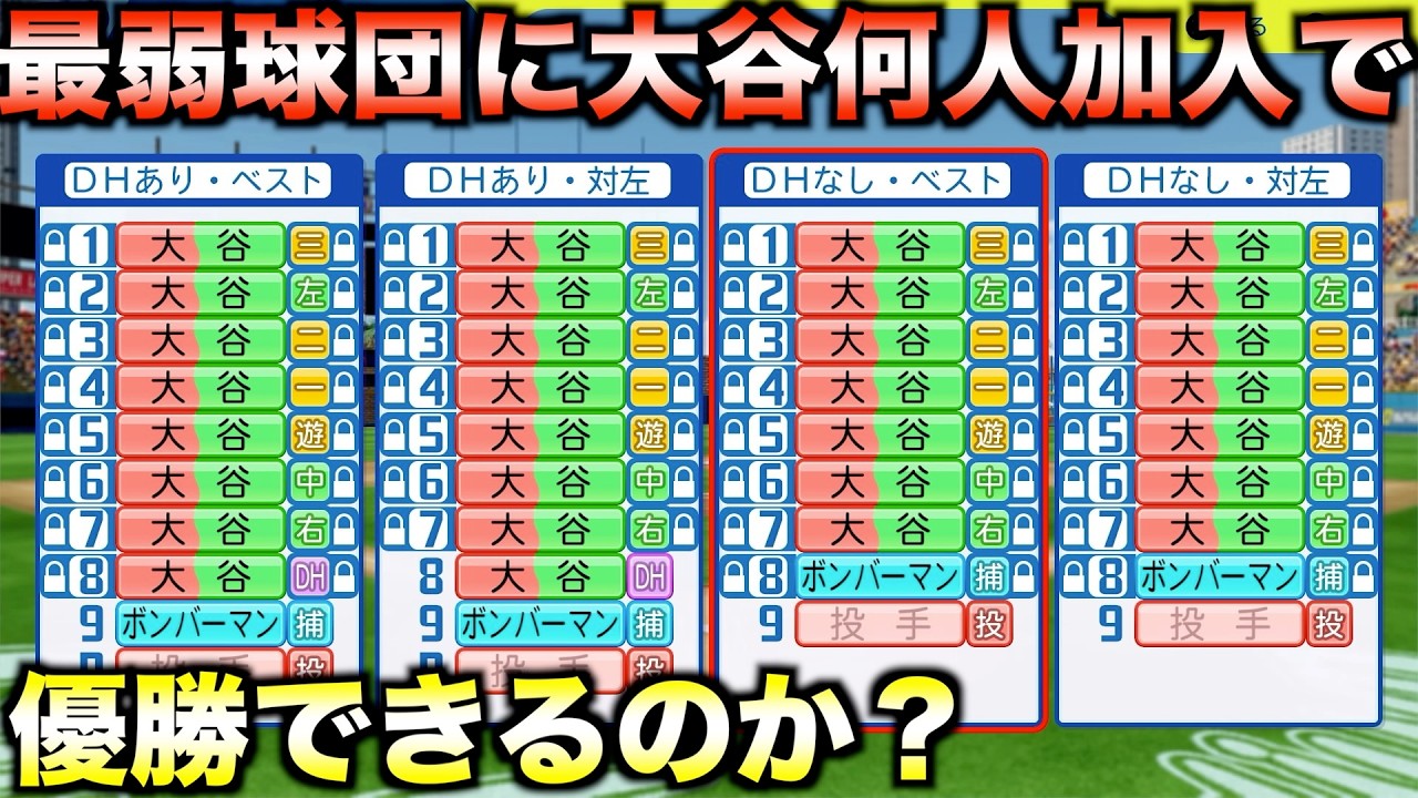 最弱球団に大谷翔平が何人加入したらペナント優勝できるのか？【eBASEBALLパワフルプロ野球2025】