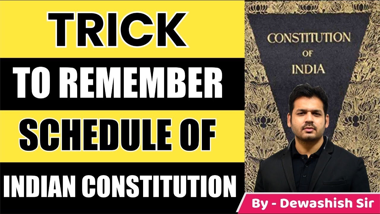 Trick to remember schedule of Indian Constitution | GK Trick | Polity | By Dewashish Sir