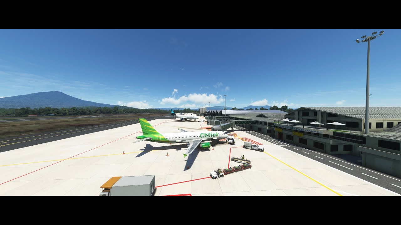 MSFS 2020 - Manado RNP(AR) runway 36 | Fenix A320 | Google Maps | Live Weather | 4k | Ultra