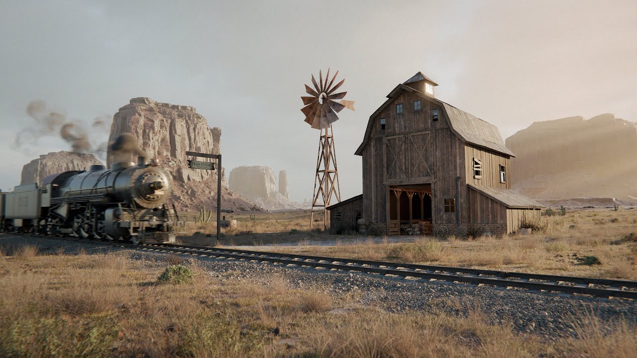 Creating a Realistic Western Train Animation in Blender 4.4
