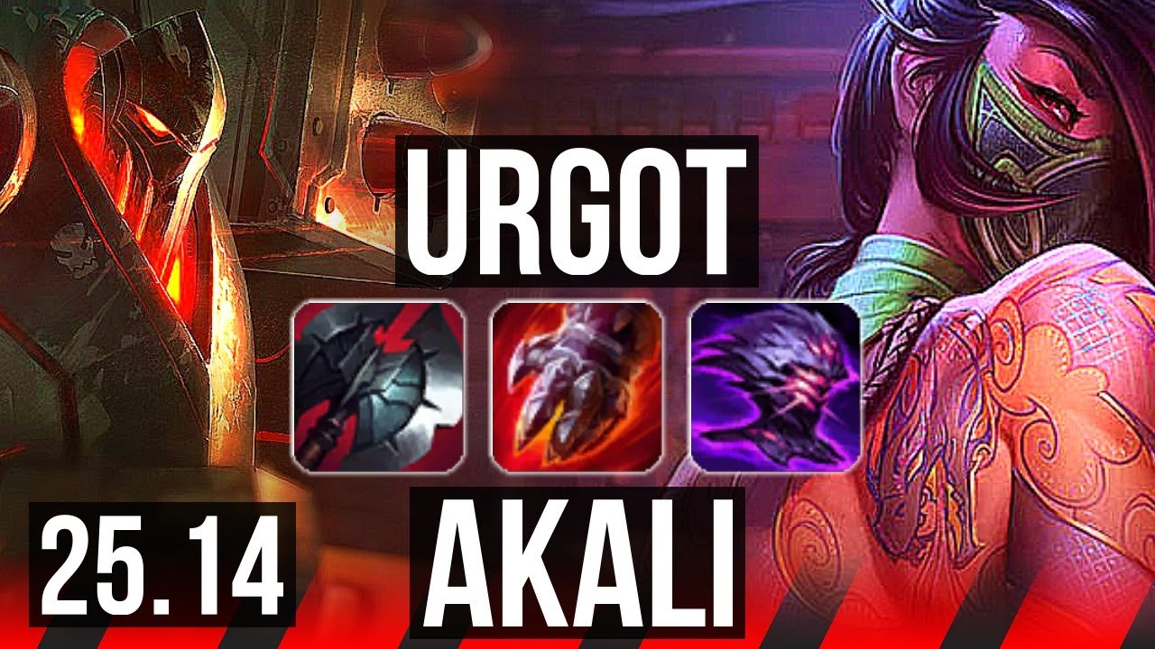 URGOT vs AKALI (TOP) | 71% winrate, 7/3/8 | KR Master | 25.14