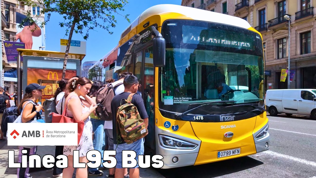 Автобус линии L95 - Барселона, Испания - полное путешествие