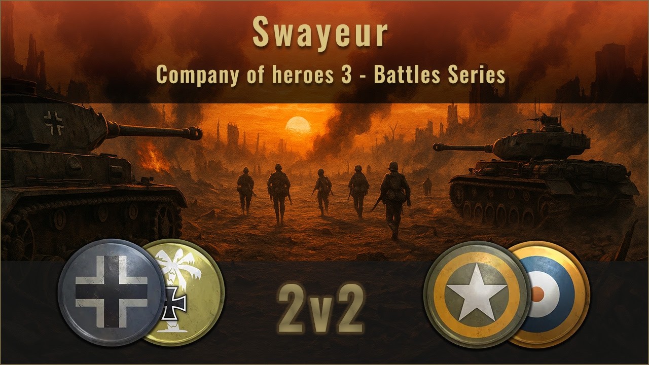 Swayeur // COH3: 2v2 - WEHR DAK vs US UK | Pachino Farmlands | BG Luftwaffe #2v2 @Khora