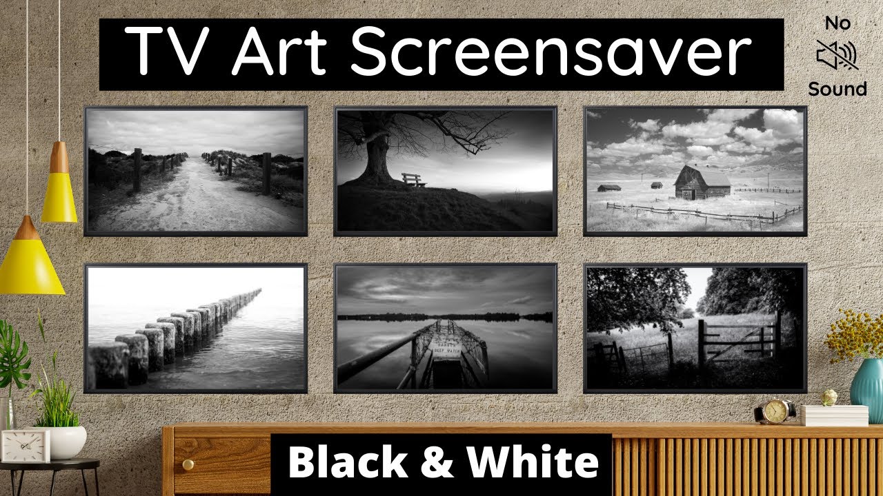 Black & White Nature Art Screensaver | TV Art Slideshow | Turn TV Into Wall Art | 1 Hr | No Sound