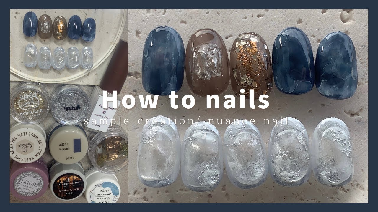 nuance nail.ネイビーニュアンスアート/冬のシルバーホワイトネイル│How to do nails