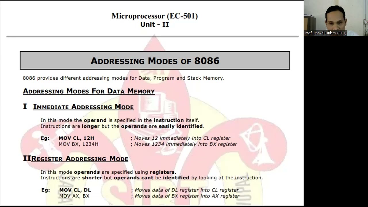 Prof. Pankaj Dubey 8086 Add Modes Study material for Electronics & Communication engineering
