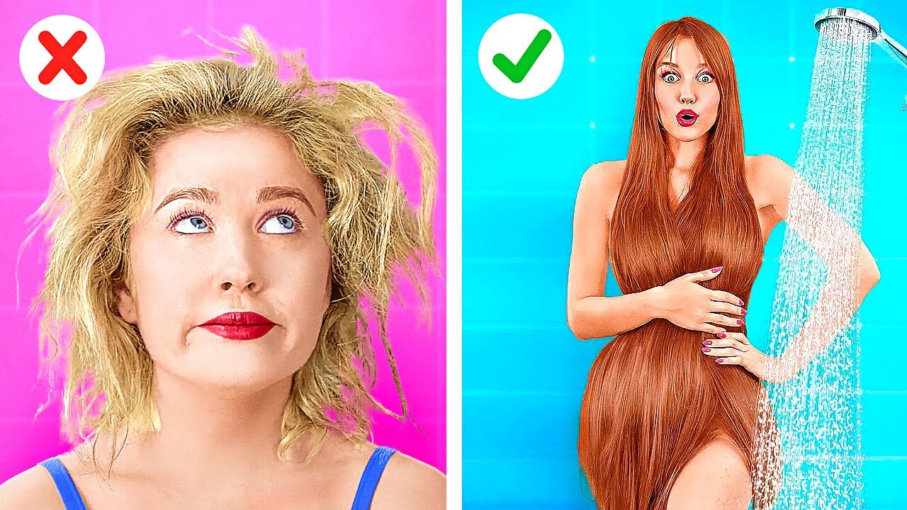 PROBLEMY KRÓTKICH I DŁUGICH WŁOSÓW💇‍♀️ Sprytne Triki Piękności i Śmieszne Sytuacje z 123 GO!