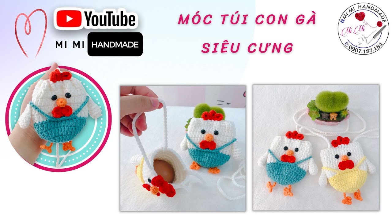 Móc Túi Gà Đựng Trứng & Làm Túi Tỏi 🐥 | Crochet Chicken Bag & Garlic Pouch | Mimi Handmade