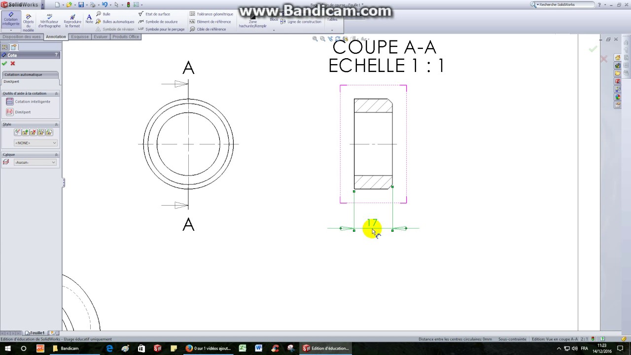 Vérin hydraulique TP26 Bague frein de course mise en plan dessin de définition