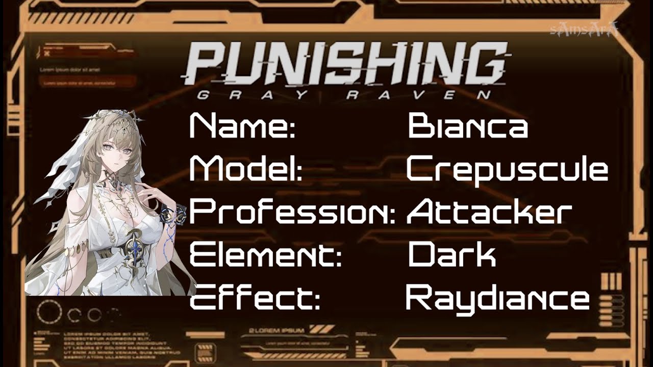 Punishing: Gray Raven - Chia sẻ về Bianca - Crepuscule - Dark Ver.