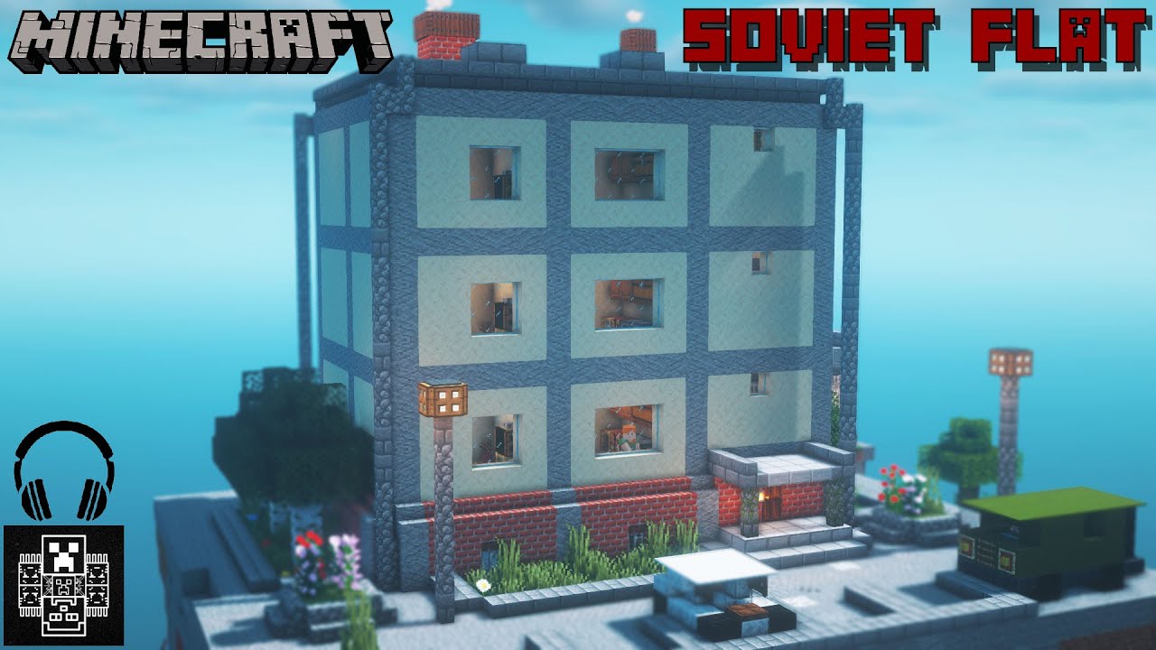How to build a Soviet Flat/Apartments (Советский дом) - Minecraft [Remake]