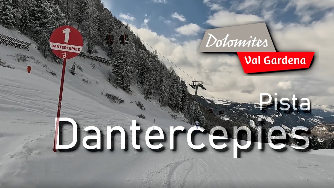 Pista Dantercepies: lunghissima rossa di Selva Val Gardena #dolomitisuperski #valgardena #skislopes