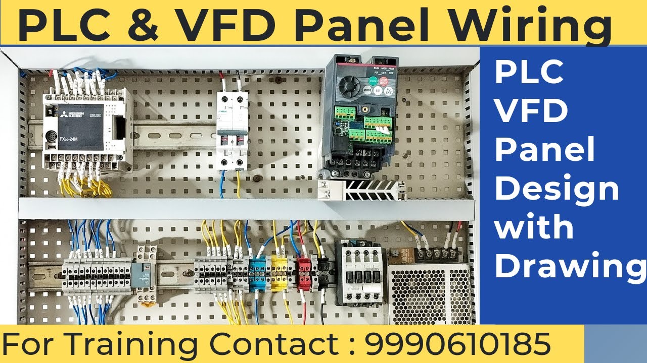 PLC & VFD -Electrical Control Panel Input Output Wiring and Programming | PLC programming of Motor
