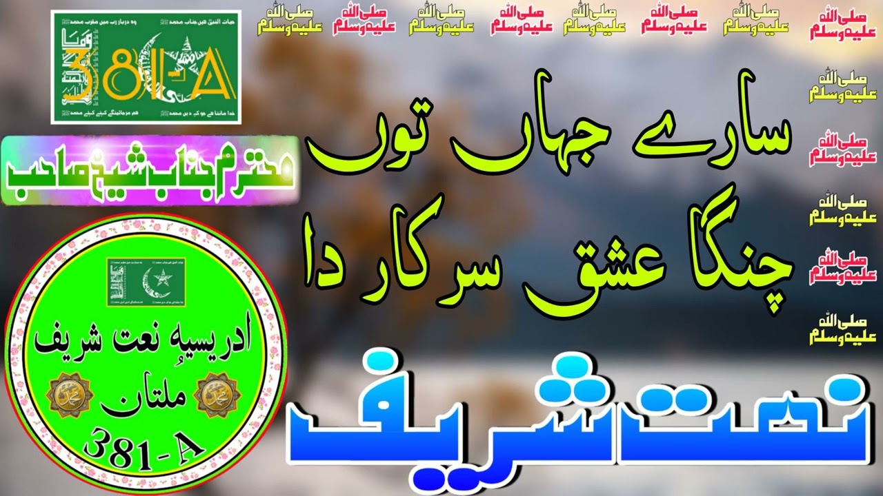 Sary jahan too changa || #idreesia  #naatshareef  #multan  #381_a