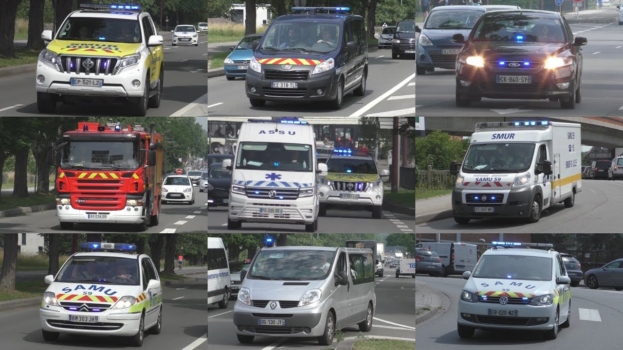 Pompiers, SAMU/SMUR, Gendarmerie, Ambulances & (Unmarked) Police à Lille (FR)