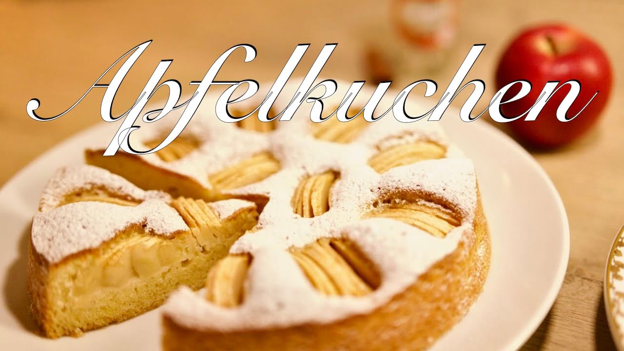 【アプフェルクーヘン】基本のバター生地で作るドイツ菓子Apfelkuchen🍎【簡単料理】How to make German apple cake