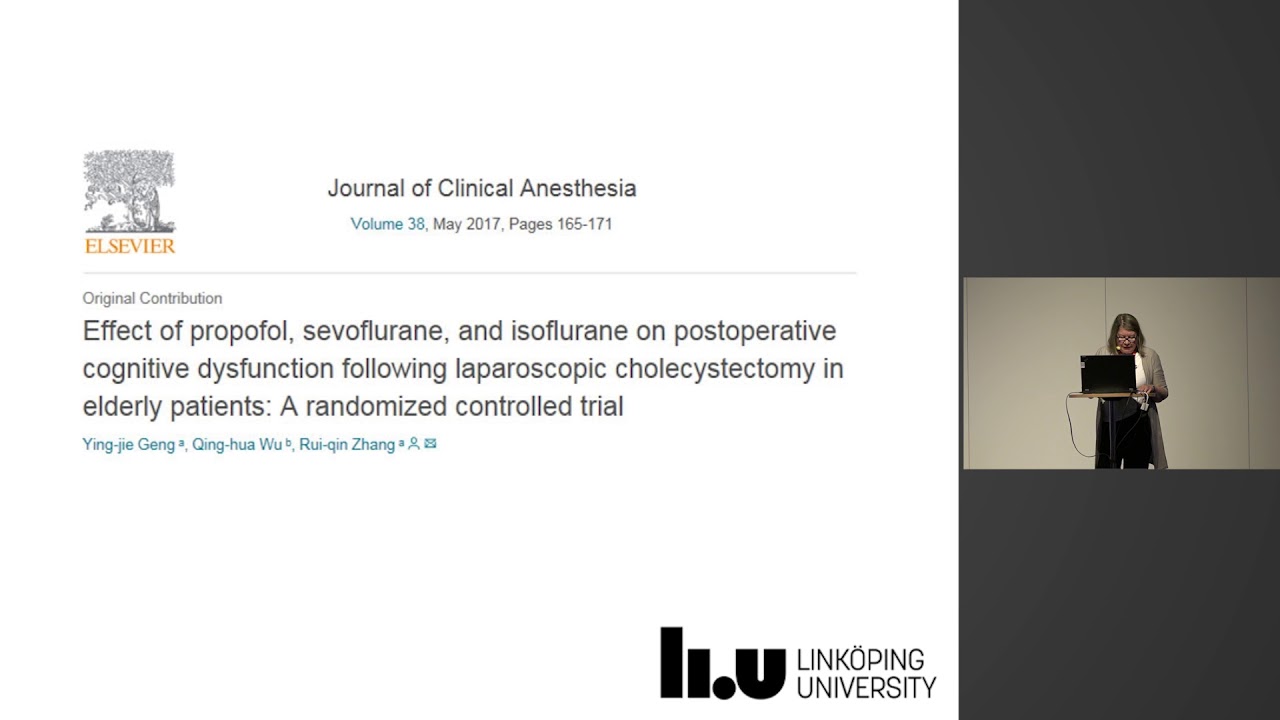 Does anaesthesia promote development of dementia? Christina Eintrei - SSAI2017