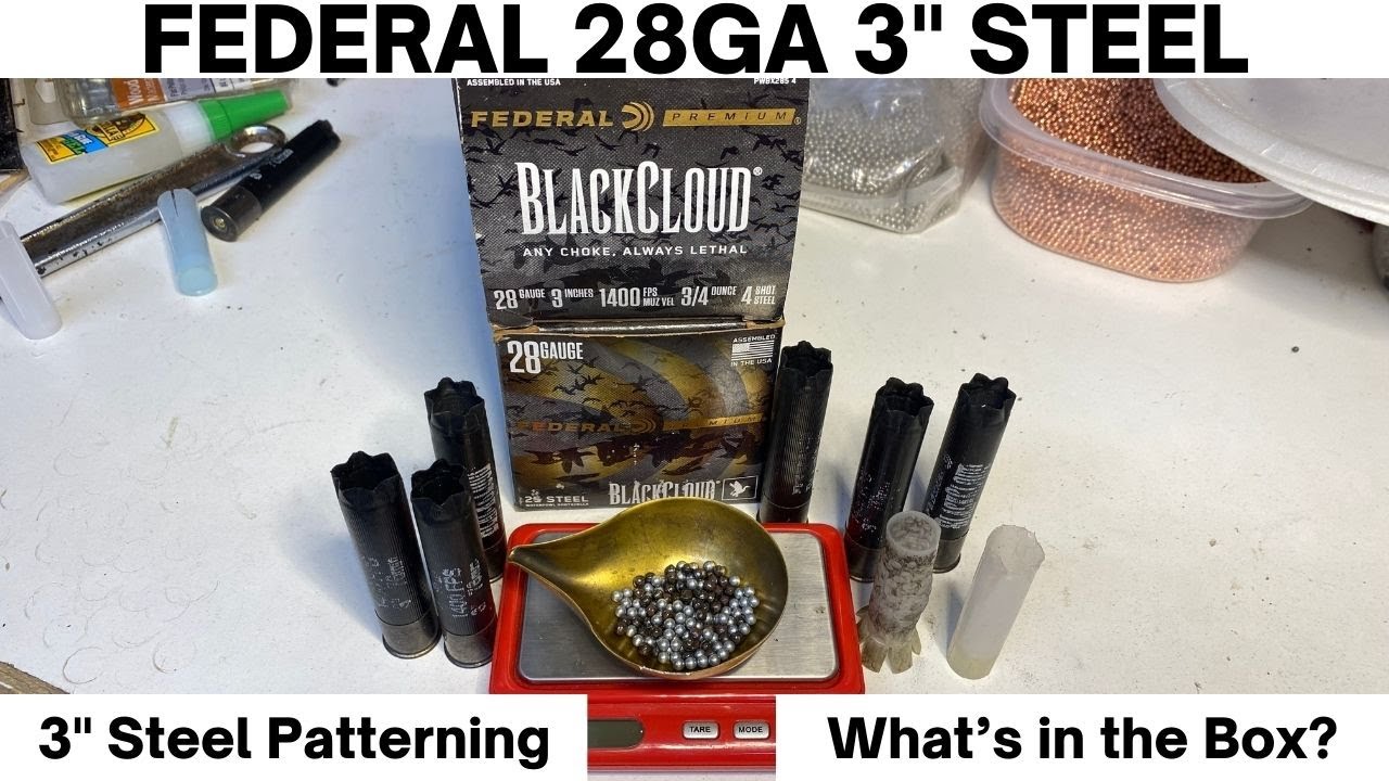 Federal 3 inch 28 Gauge Black Cloud 3/4oz Steel Patterning and Hull Break Down!!!! 28ga Ducks!