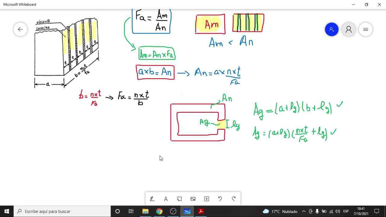 TIPOS de CIRCUITOS MAGNETICOS y El FACTOR de APILAMIENTO (Serie Rectangular con o sin Entrehierro)