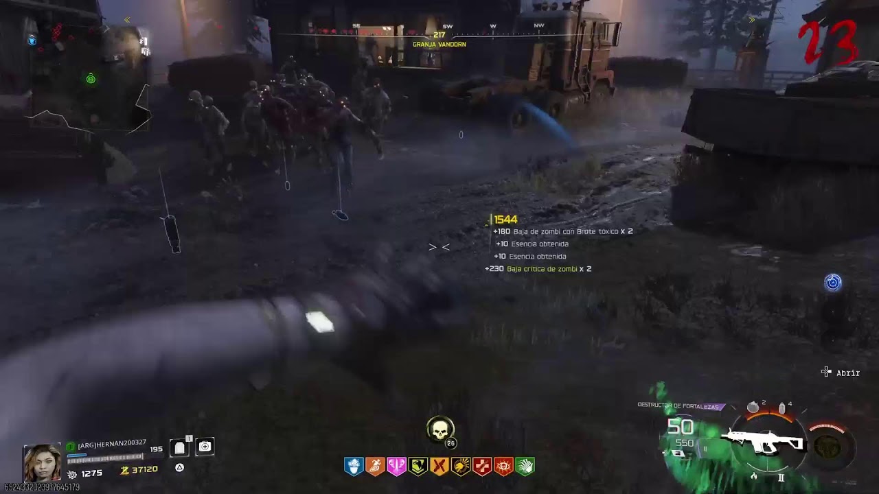 Sacando como flage a un enemigo.