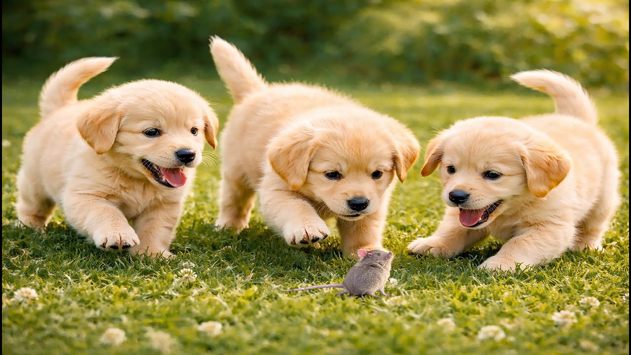 Adorable Baby Dogs Playing with Toys on Green Grass 🐾🐕 | Cute Dog Video