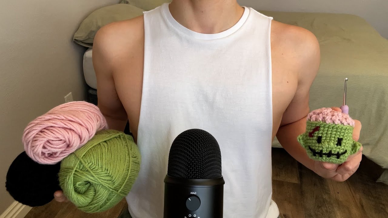 ASMR | Crochet with me...spooky edition! (Whispers, inaudible, and fabric sounds)