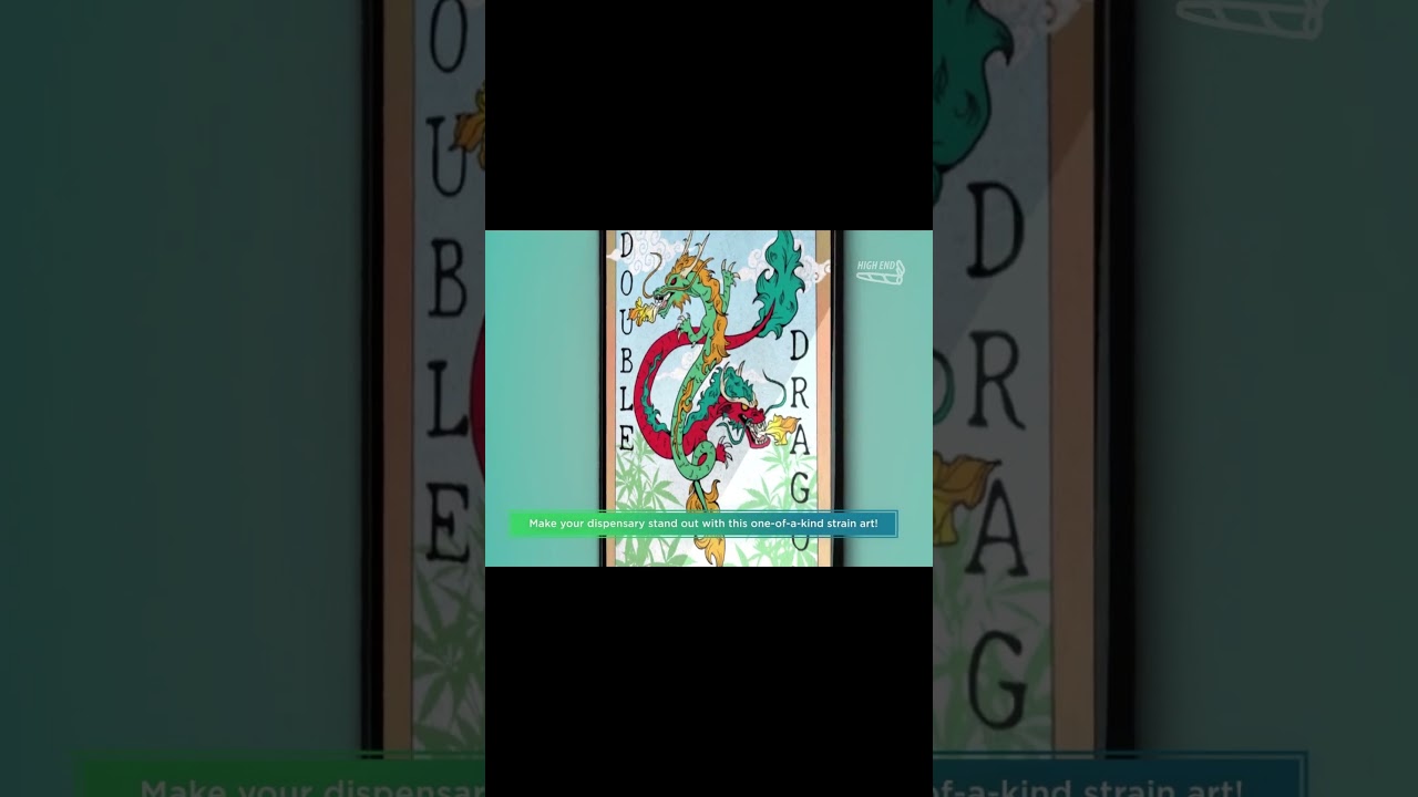 Ready to Print Double Dragon Cannabis Strain Art Digital Poster