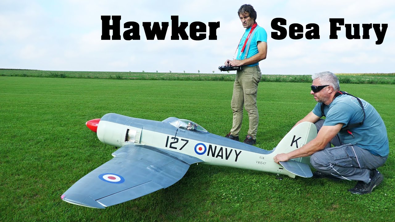 Hawker Sea Fury | giant scale RC plane | 4K | Syrovice 2022