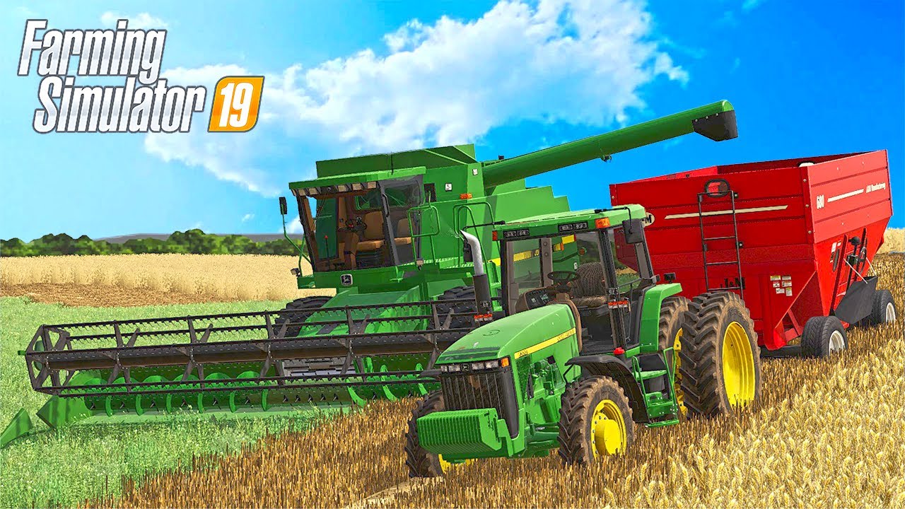HARVESTING WINTER WHEAT AFTER MASSIVE THUNDERSTORM (90s Farming) | FS19