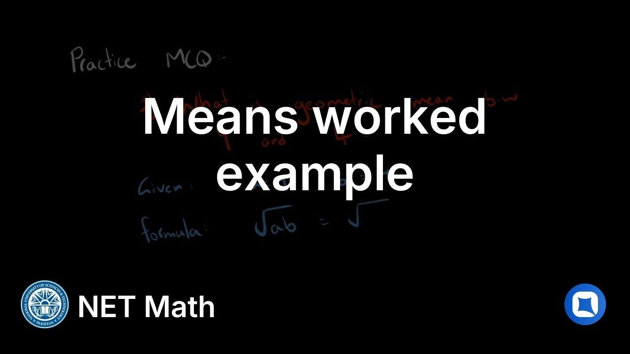 NET Math (Pre-Engineering) | Means: MCQ Practice | Qalam Counseling