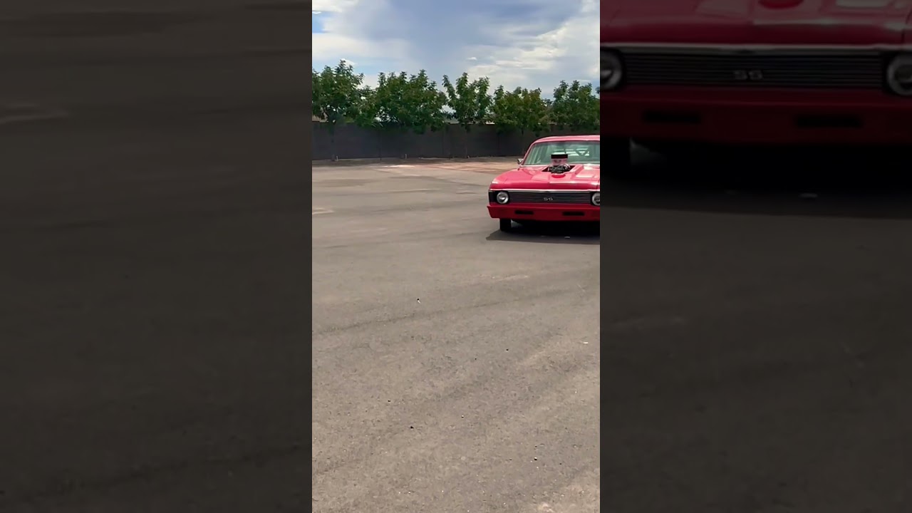 1972 Chevy Nova Blown 427 launching with a little burnout! #supercharged #nova #az #forsale