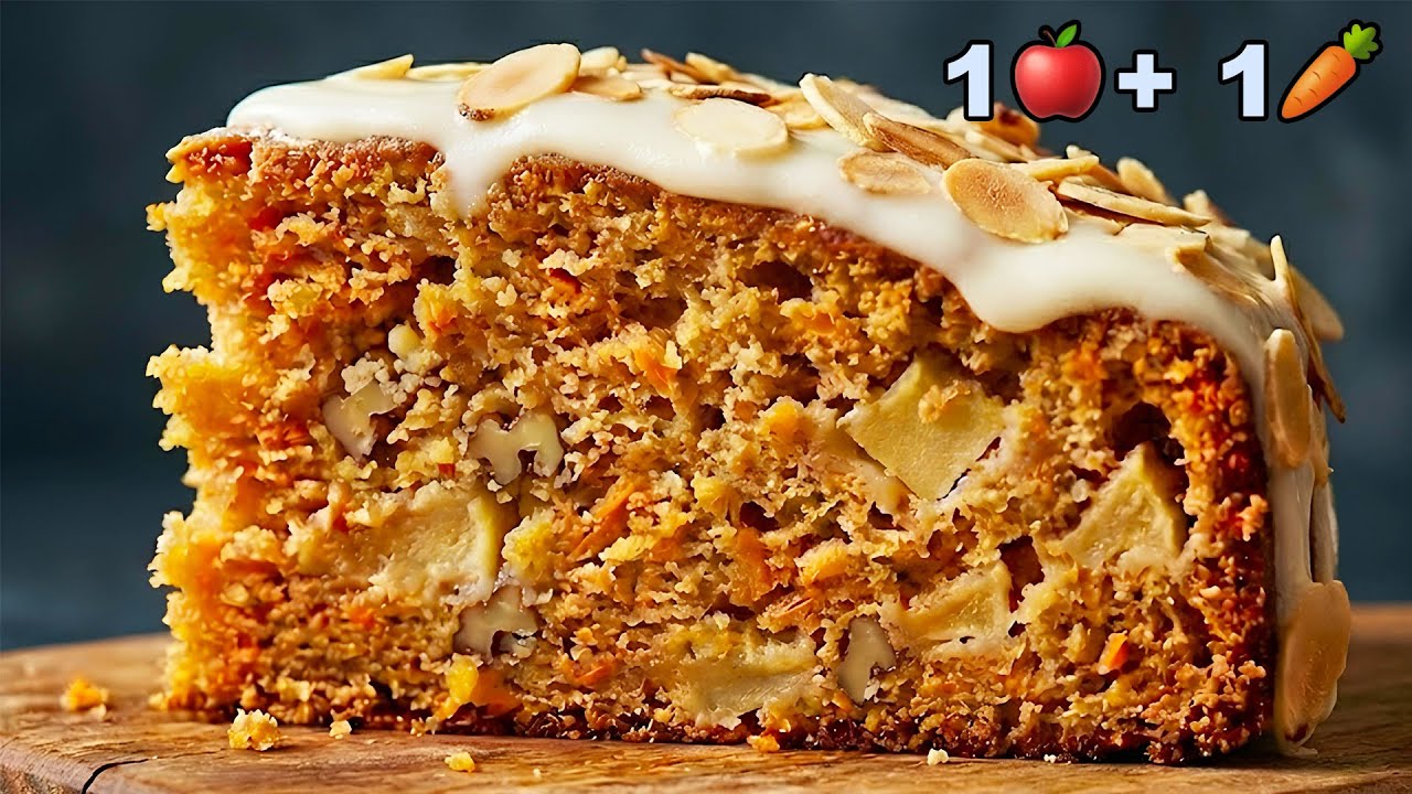 🔥 NO FLOUR, NO SUGAR! Just mix Oats, Apple, and Carrots! My Favorite Healthy Cake! 🍏🥕