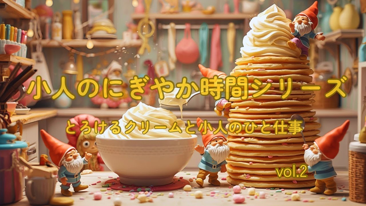 甘い香りのひととき｜小人たちのパンケーキクリームデコレーション