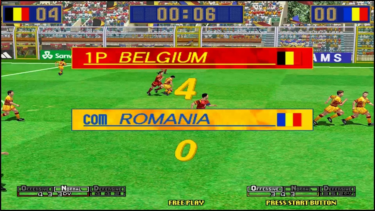 Virtua Striker 2 ver. '99 - BELGIUM Playthrough - Arcade Mode