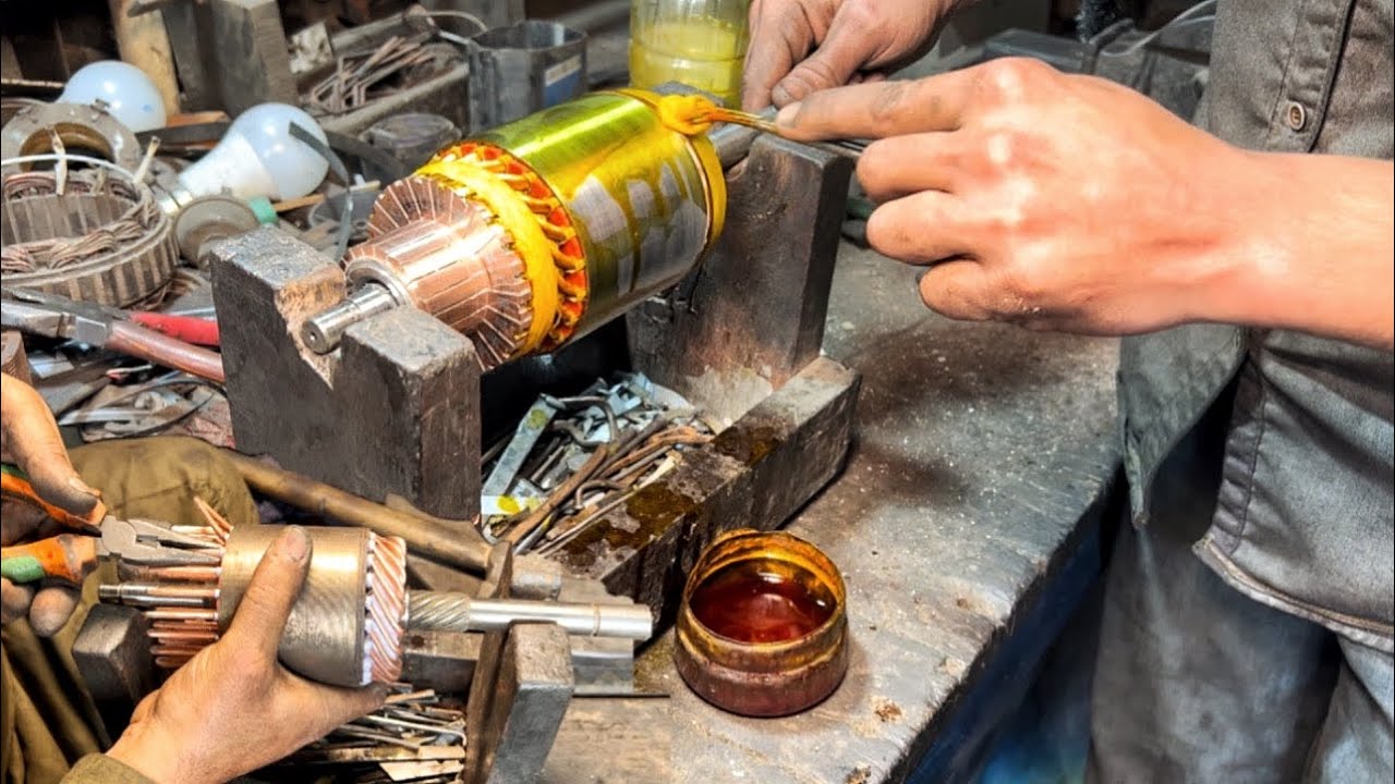 Amazing Rewinding Of Armature || How Starter Motor Armature Rewinding