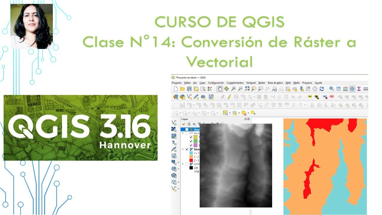 CURSO DE QGIS 3.16 HANNOVER. Clase N°14.  Conversión de Formato Ráster a Vectorial.