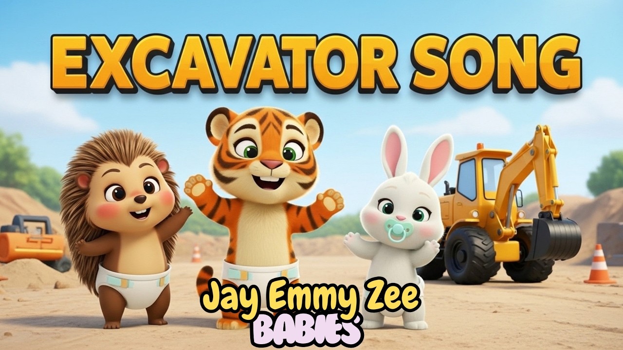 Excavator Song 🚜 | Construction Vehicles for Kids | Jay Emmy Zee