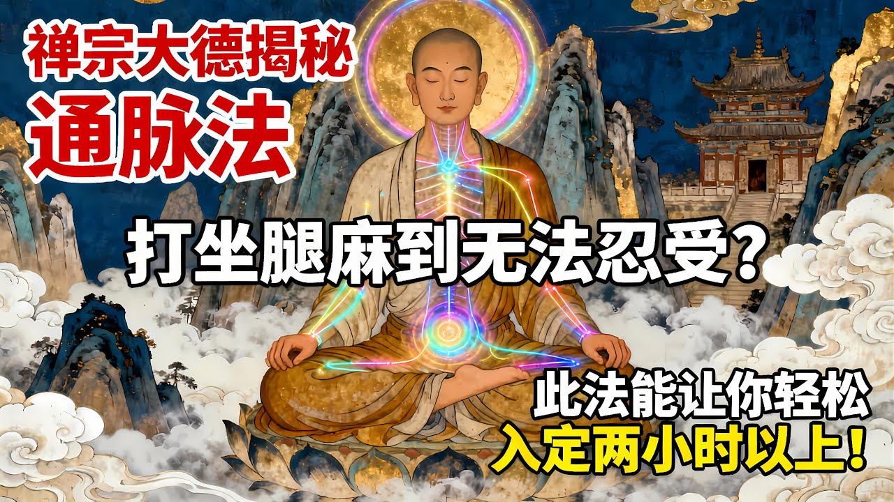 禪宗大德揭祕「通脈法」：打坐腿麻到無法忍受？此法能讓你輕鬆入定兩小時以上#佛教 #佛法 #佛教玄學 #佛教智慧 #佛學知識 #佛學智慧 #修心修行 #佛教文化 #禪悟人生 #傳統文化