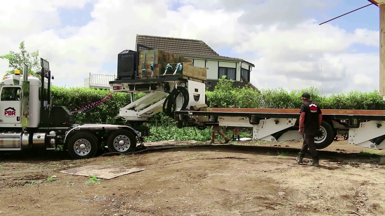 Prestige Building Removals Ltd using their TRT 6 Axle Modular ESS House Trailer - New Zealand