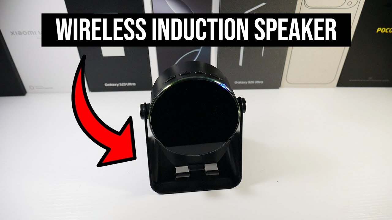 Wireless Induction Speaker - 4 in1 Bluetooth Speaker Phone Stand with Colorful Ambient Light!