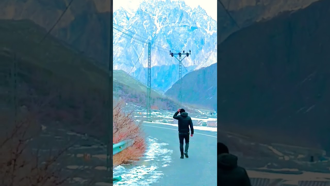 walking on road Passu cones 