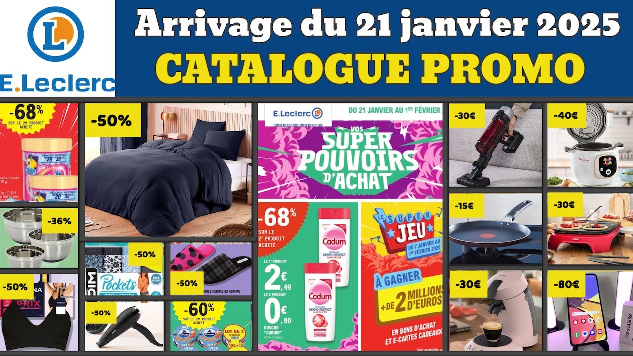 catalogue LECLERC du 21 janvier au 1er février ✅ Arrivage du jour 🔥 Promos deals maison cuisine pub