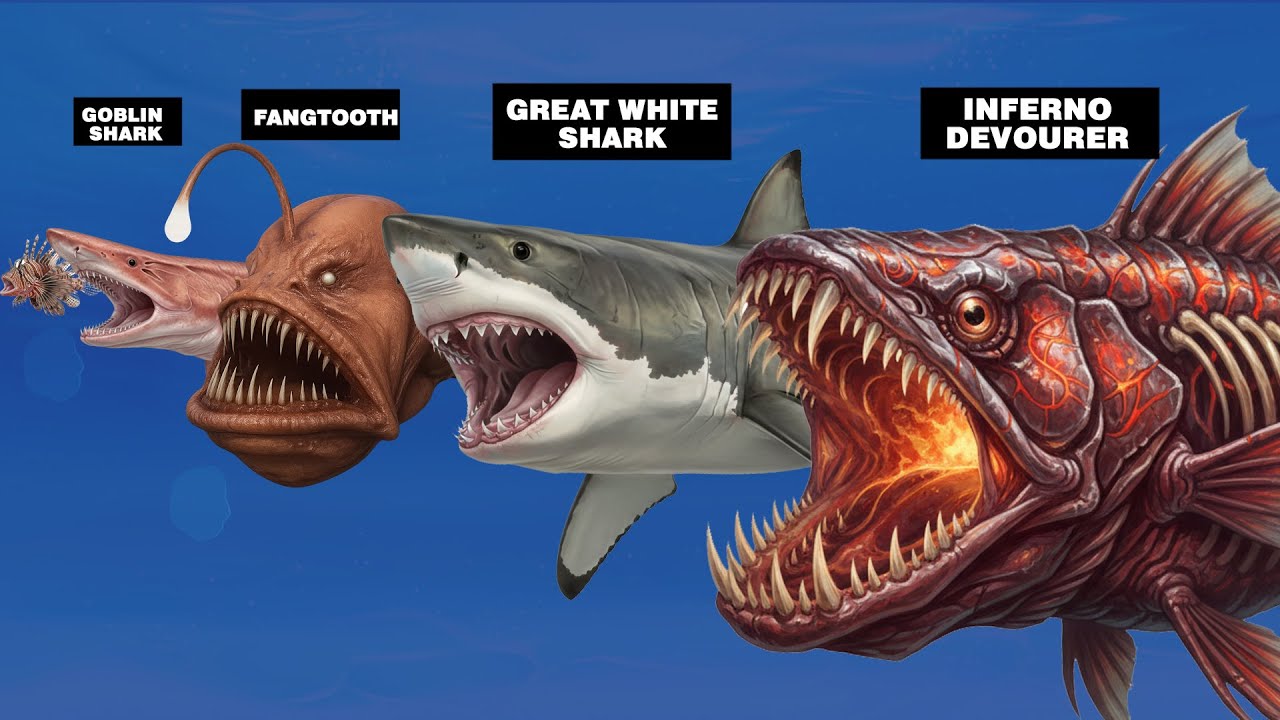 Sea Monster Size Comparison – Fish eat Fish Which one is biggest Are Who Rules the Ocean | Vip3D HD