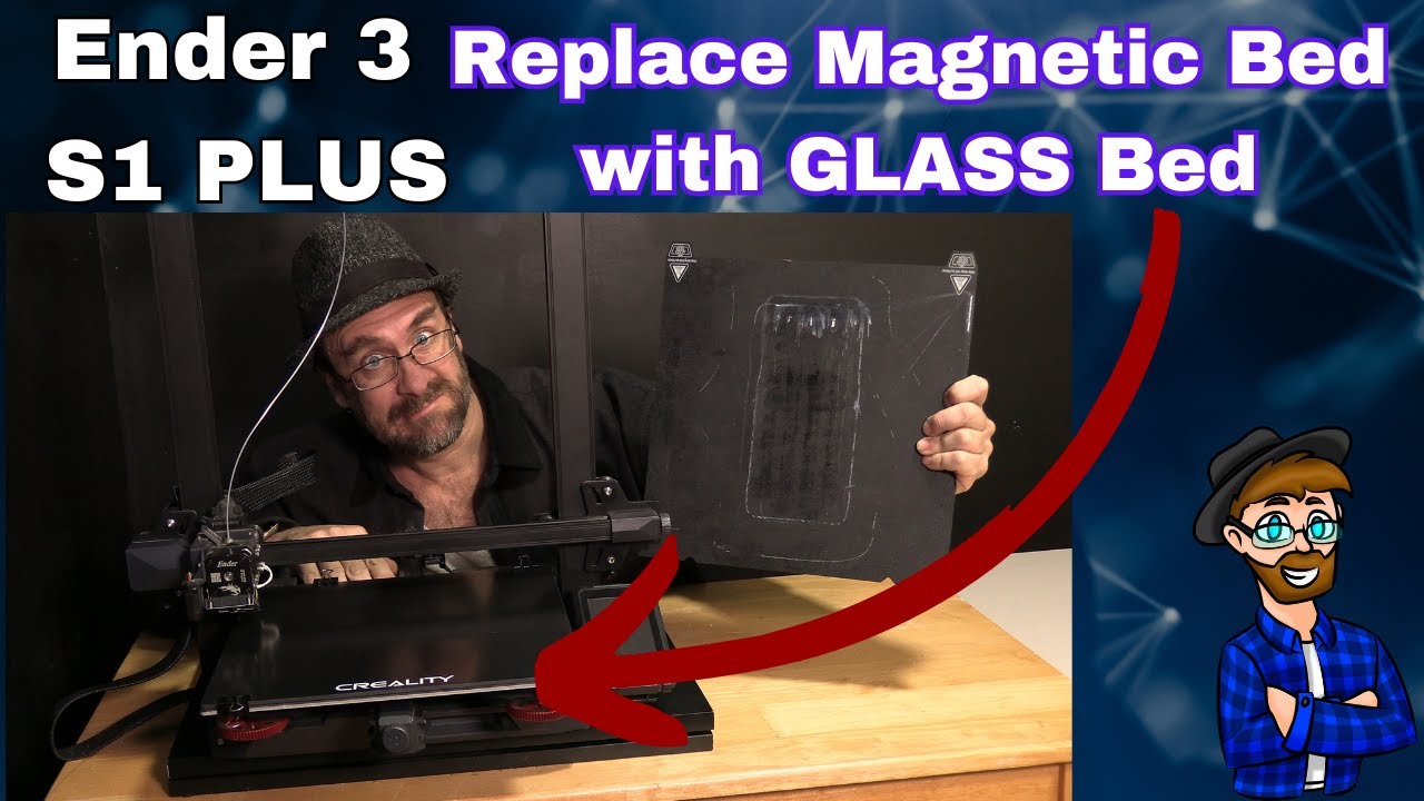 Replace Creality Ender 3 S1 Plus Magnetic Bed with GLASS BED. Set Z Offset & ABL - 3D Printer