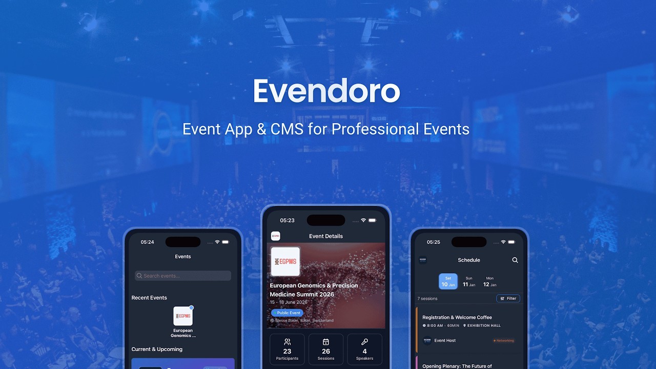 Event Management Software Demo | Conference App & CMS Platform - Evendoro Demo