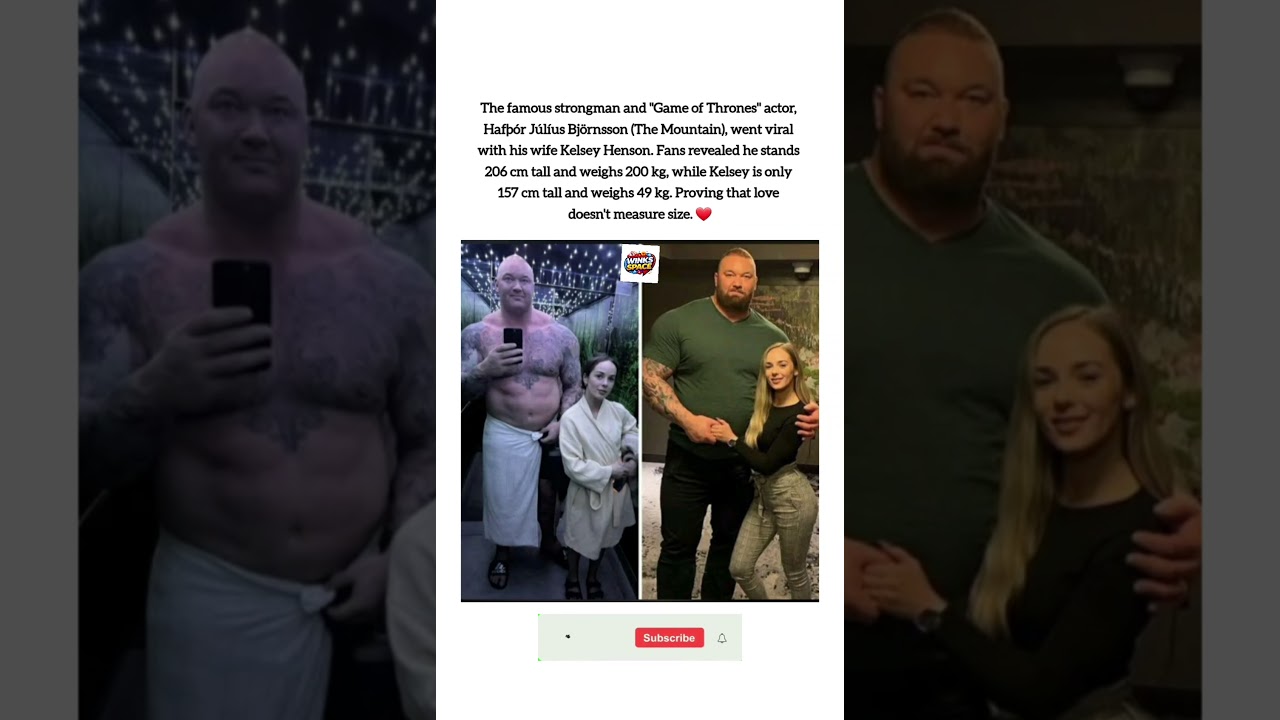 Game of Thrones star Haf&thorn;&oacute;r Bj&ouml;rnsson and his wife prove height doesn't matter 🗣️ #shorts#viral#news