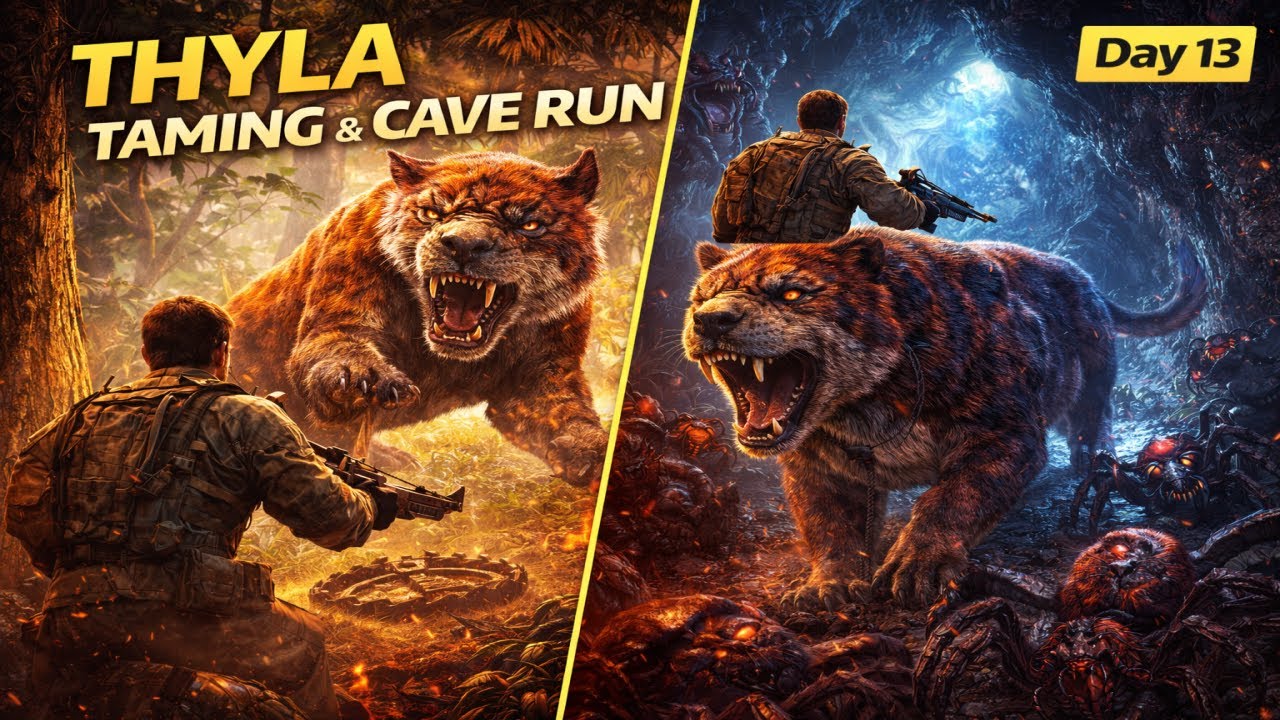 DAY 13 | Thyla Taming & Cave | ARK Survival Ascended Official PVE | Game ON