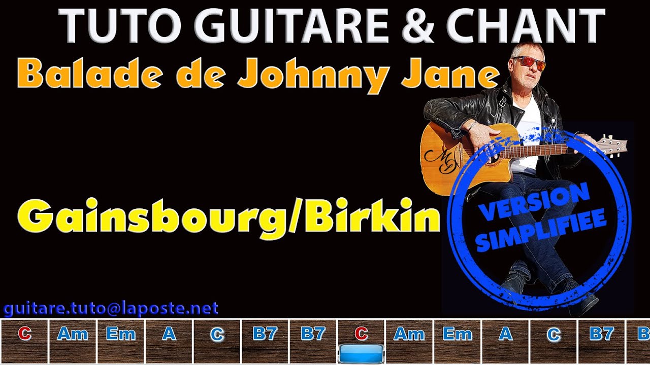 Tuto guitare débutant inter ballade de Johnny Jane Gainsbourg Birkin